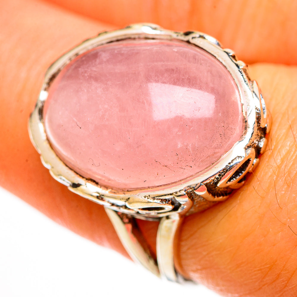 Rose Quartz Rings handcrafted by Anasilvercos - RING112249