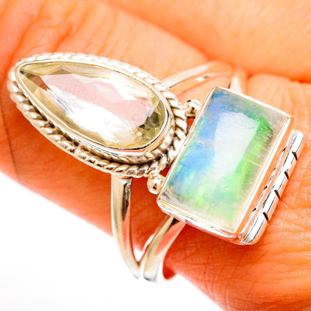 Green Moonstone Rings handcrafted by Anasilvercos - RING112271