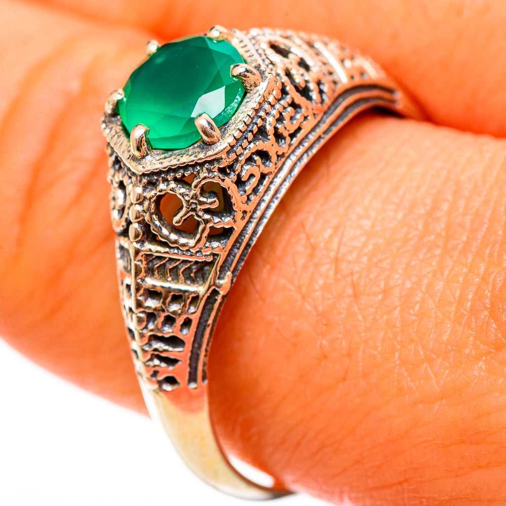 Green Onyx Rings handcrafted by Anasilvercos - RING112273