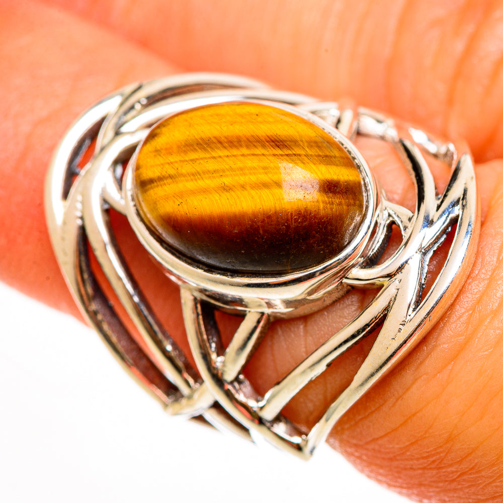Tiger Eye Rings handcrafted by Anasilvercos - RING112275
