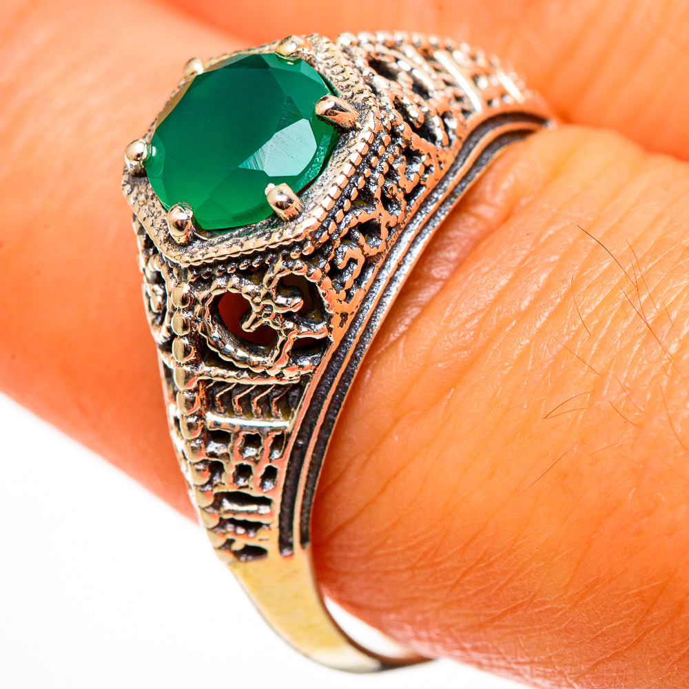 Green Onyx Rings handcrafted by Anasilvercos - RING112300