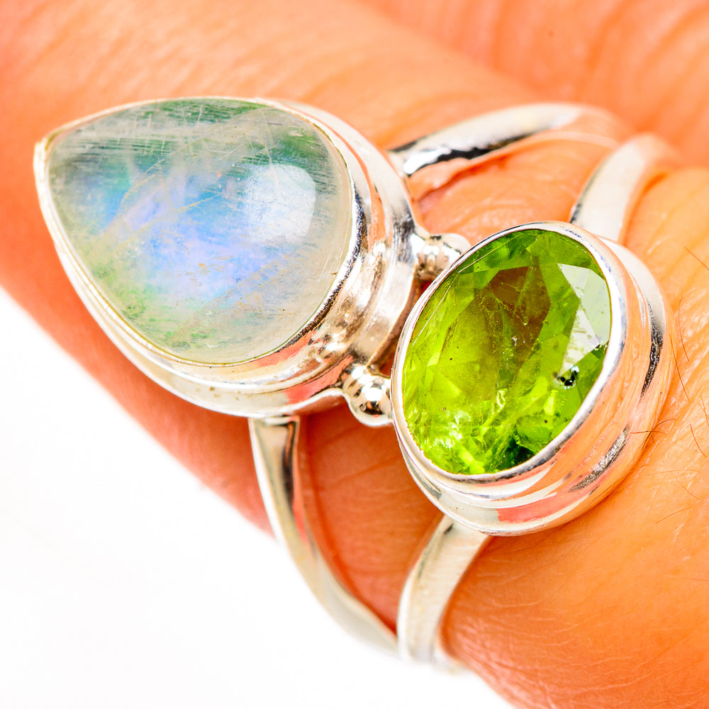 Green Moonstone Rings handcrafted by Anasilvercos - RING112301