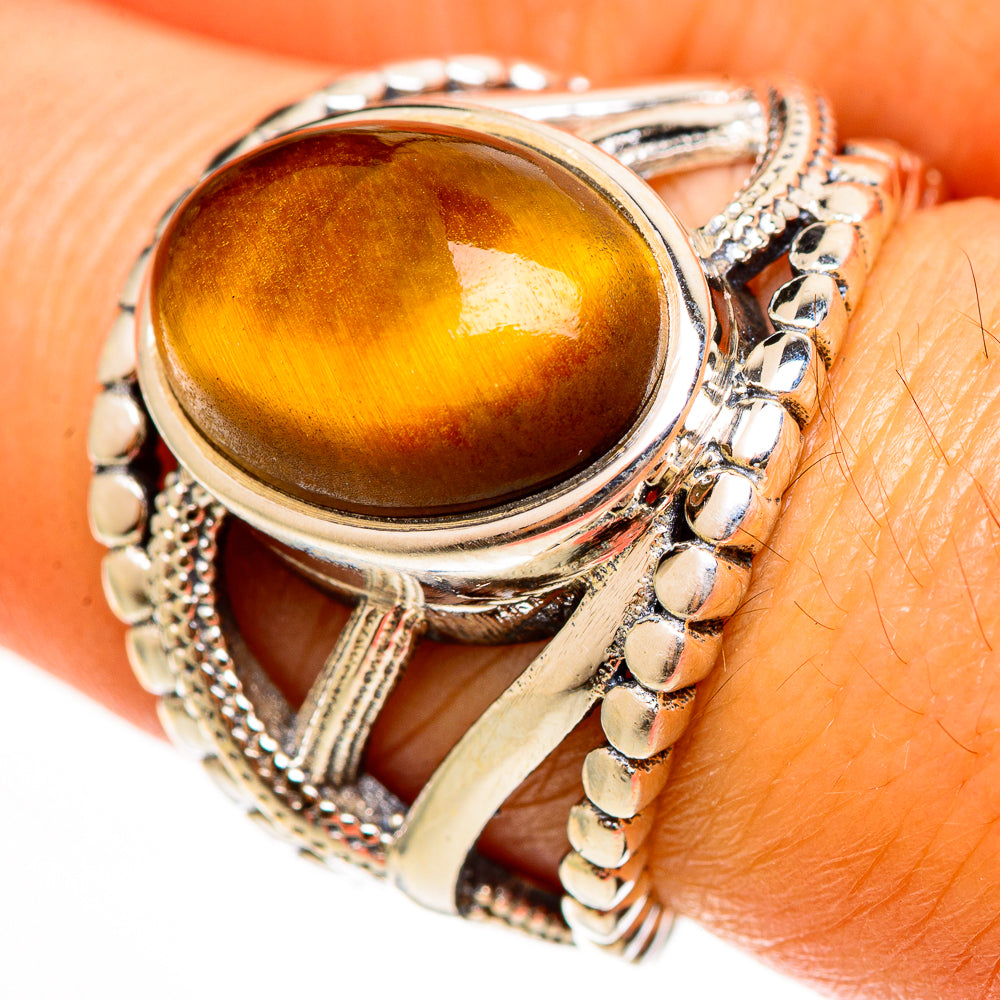 Tiger Eye Rings handcrafted by Anasilvercos - RING112304