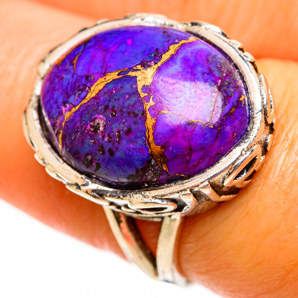 Purple Copper Composite Turquoise Rings handcrafted by Anasilvercos - RING112311