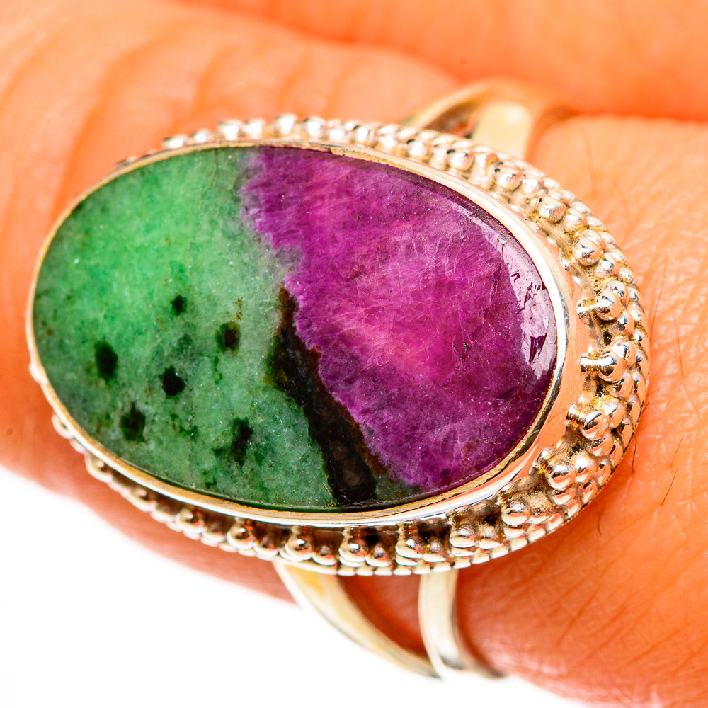 Ruby Zoisite Rings handcrafted by Anasilvercos - RING112318
