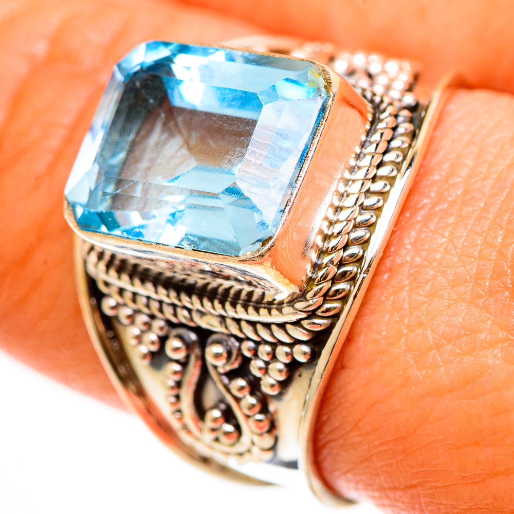 Blue Topaz Rings handcrafted by Anasilvercos - RING112324