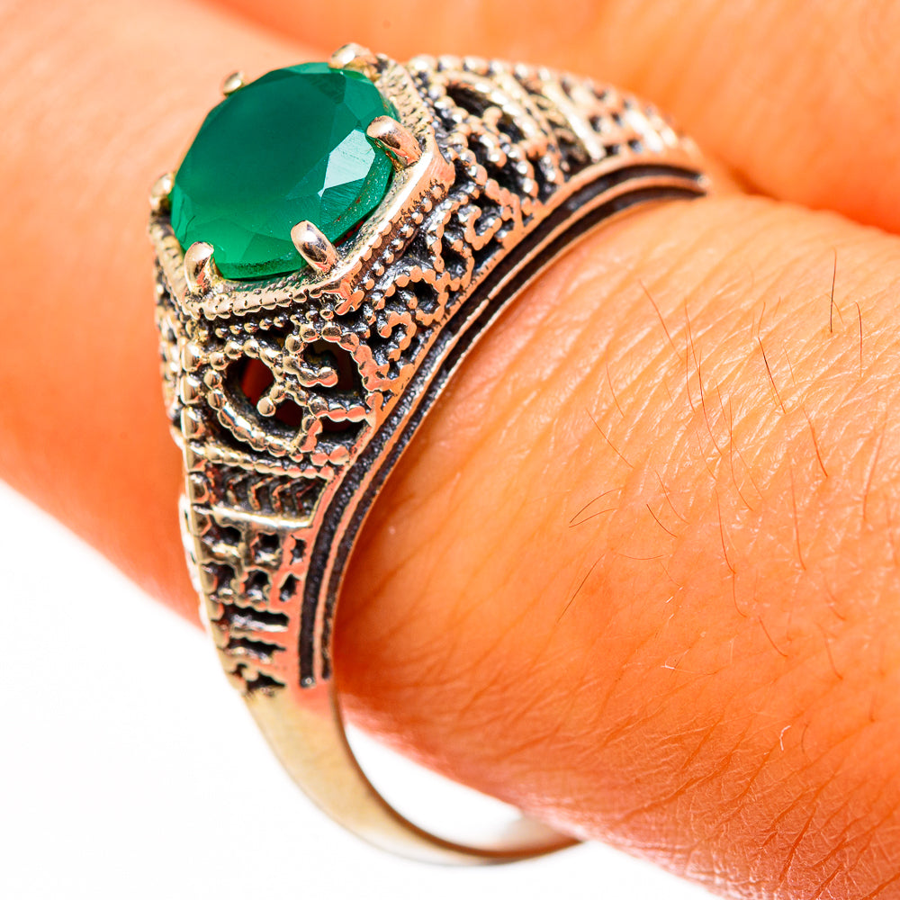 Green Onyx Rings handcrafted by Anasilvercos - RING112329