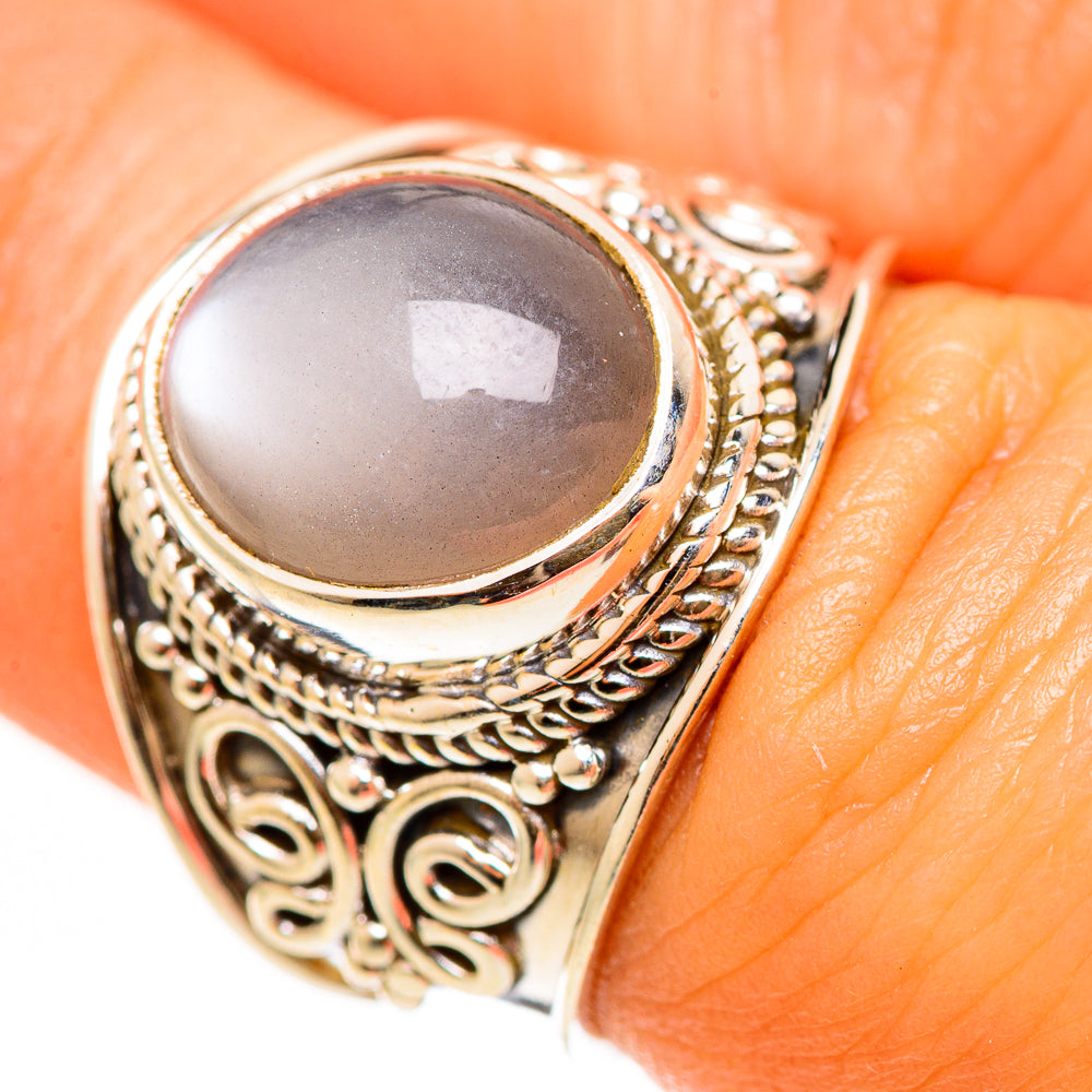 Peach Moonstone Rings handcrafted by Anasilvercos - RING112331