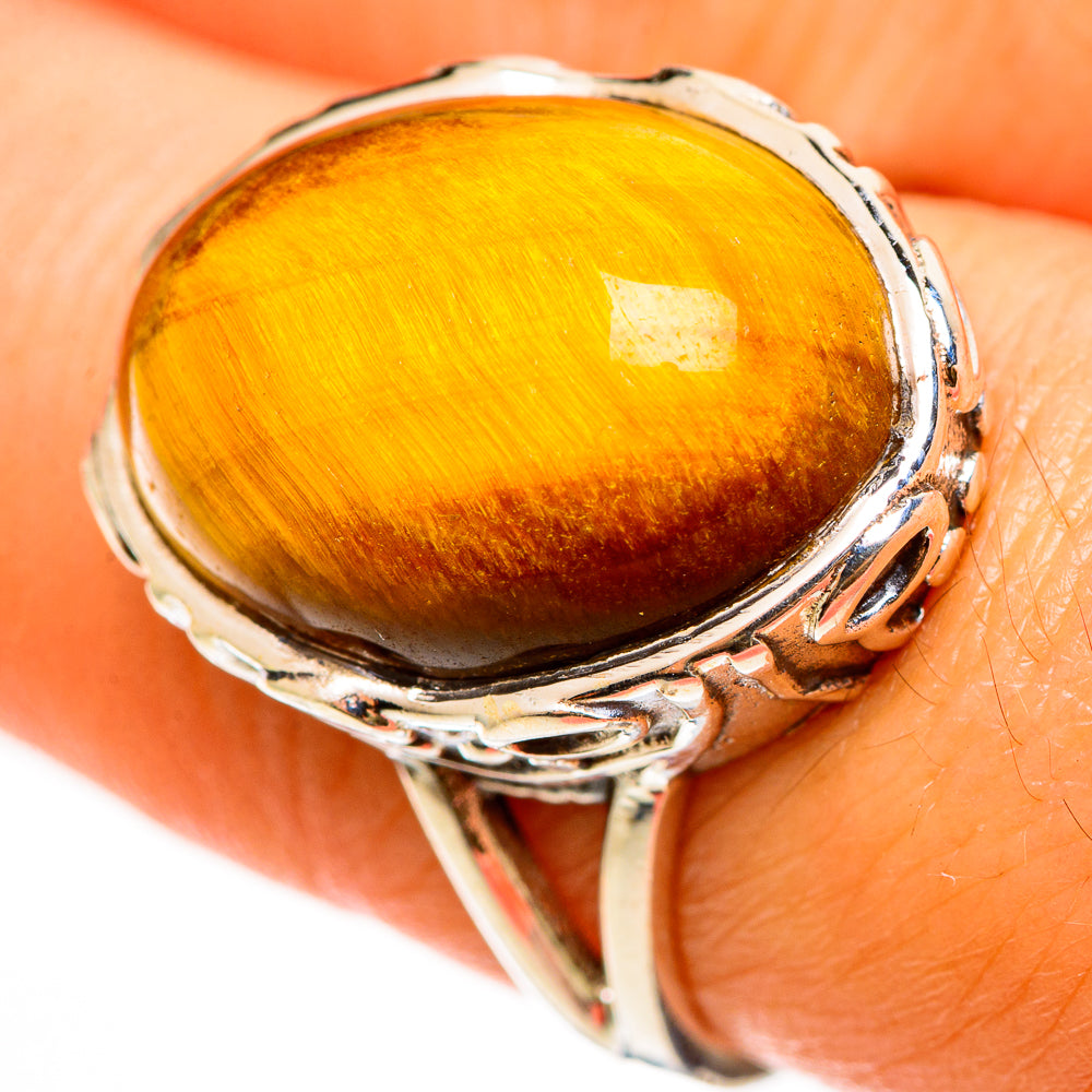 Tiger Eye Rings handcrafted by Anasilvercos - RING112332