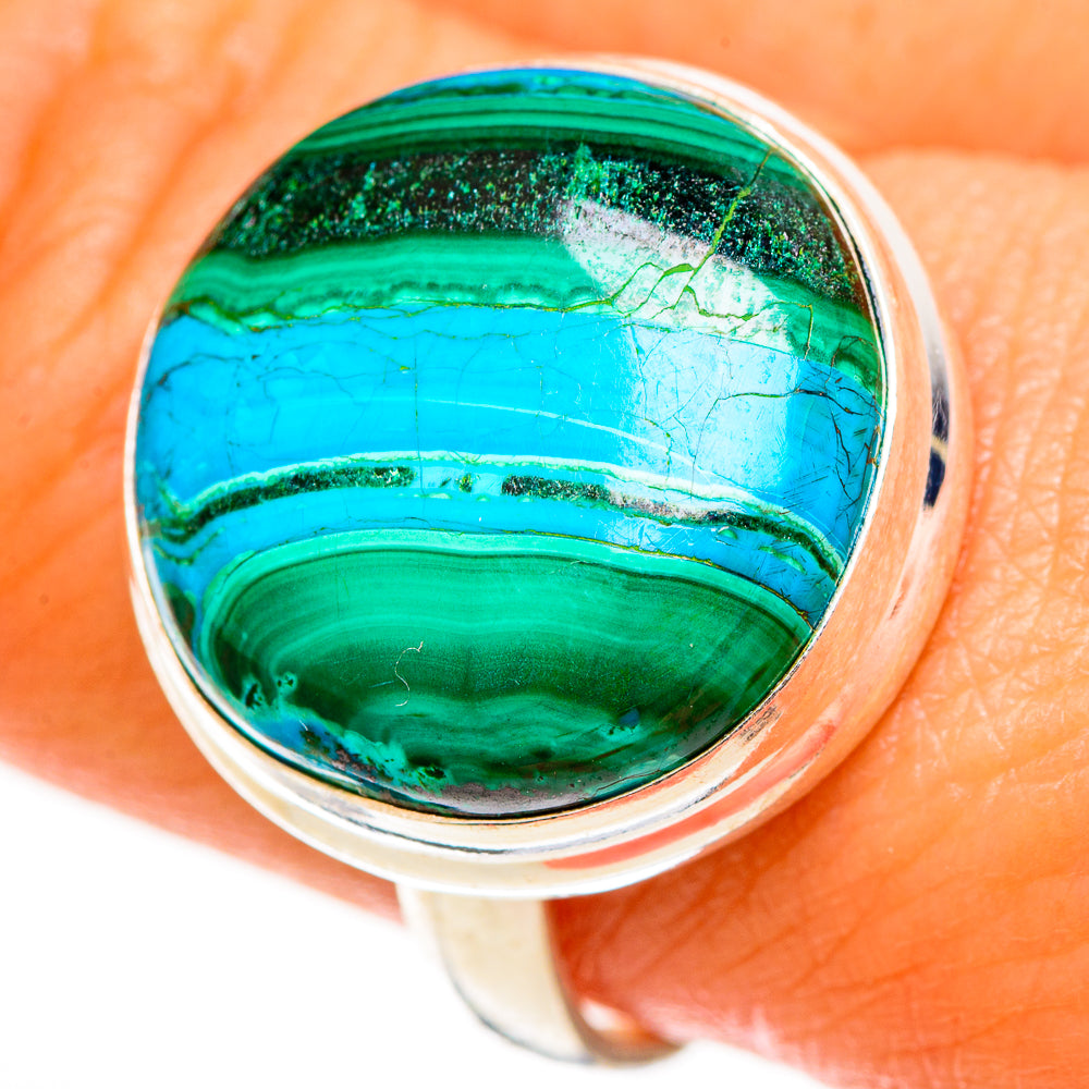 Malachite In Chrysocolla Rings handcrafted by Anasilvercos - RING112344