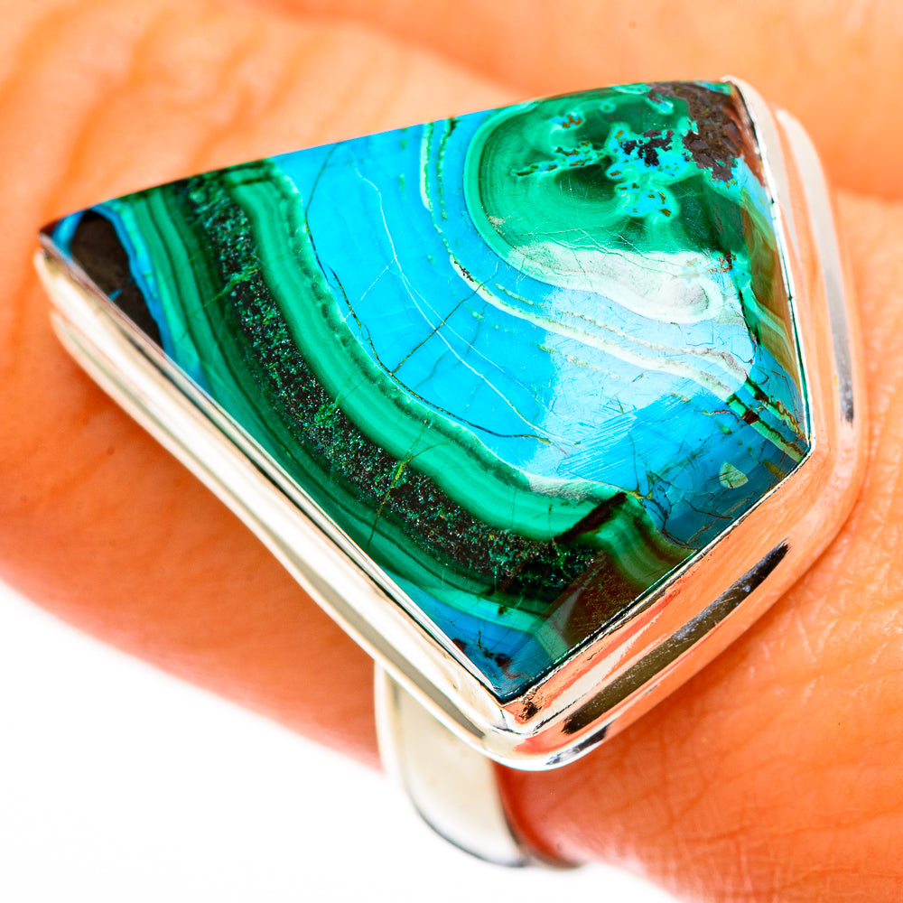Malachite In Chrysocolla Rings handcrafted by Anasilvercos - RING112394