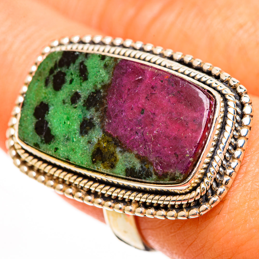 Ruby Zoisite Rings handcrafted by Anasilvercos - RING112395