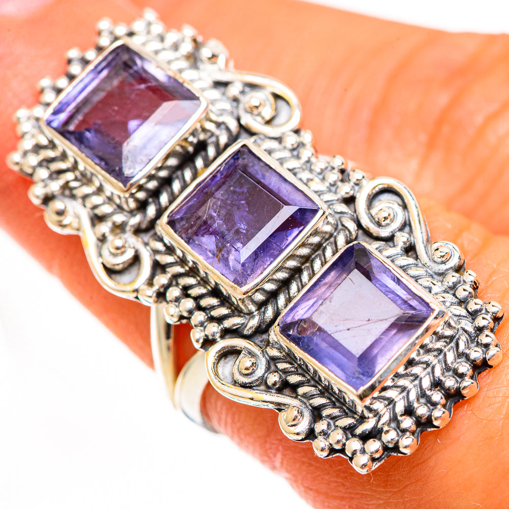 Violet Spinel Rings handcrafted by Anasilvercos - RING112423