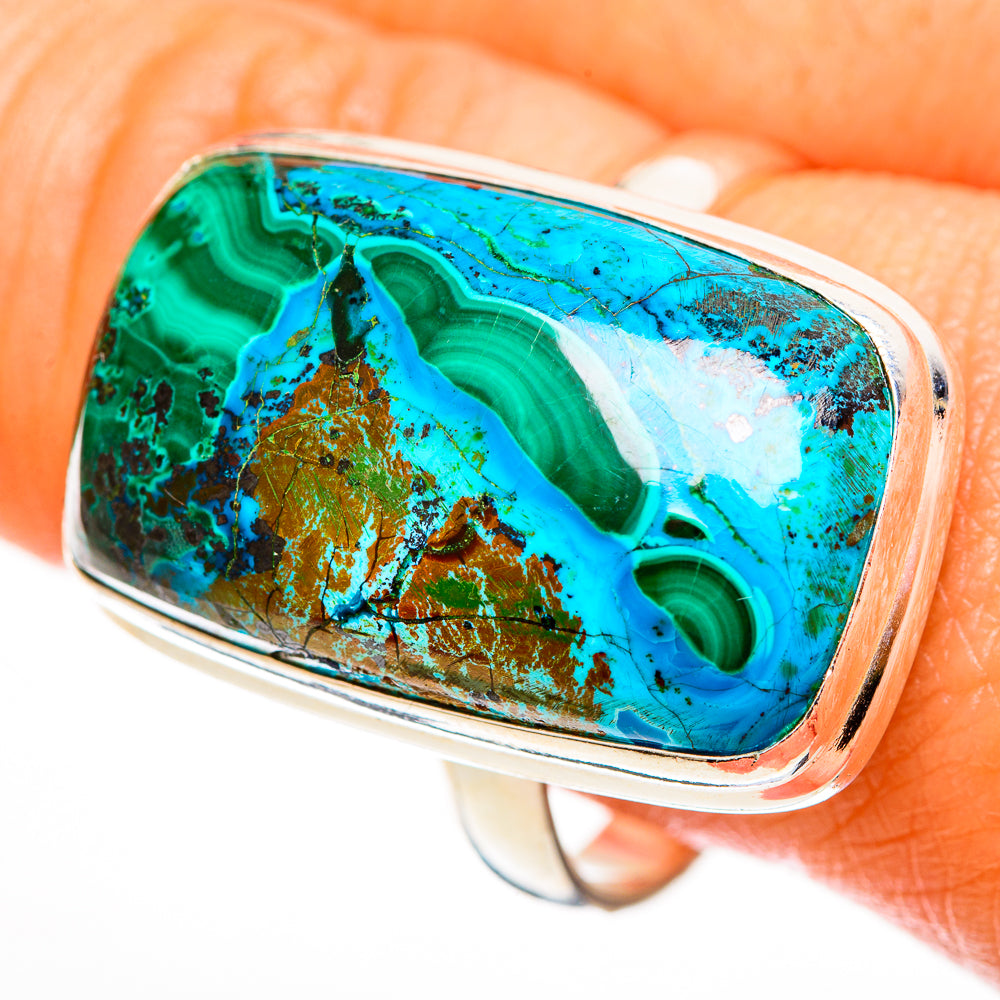 Malachite In Chrysocolla Rings handcrafted by Anasilvercos - RING112440