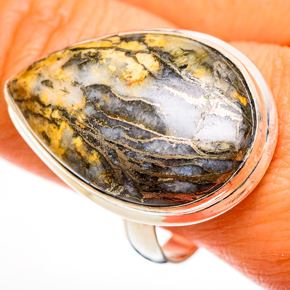 Pyrite Agate Rings handcrafted by Anasilvercos - RING112476