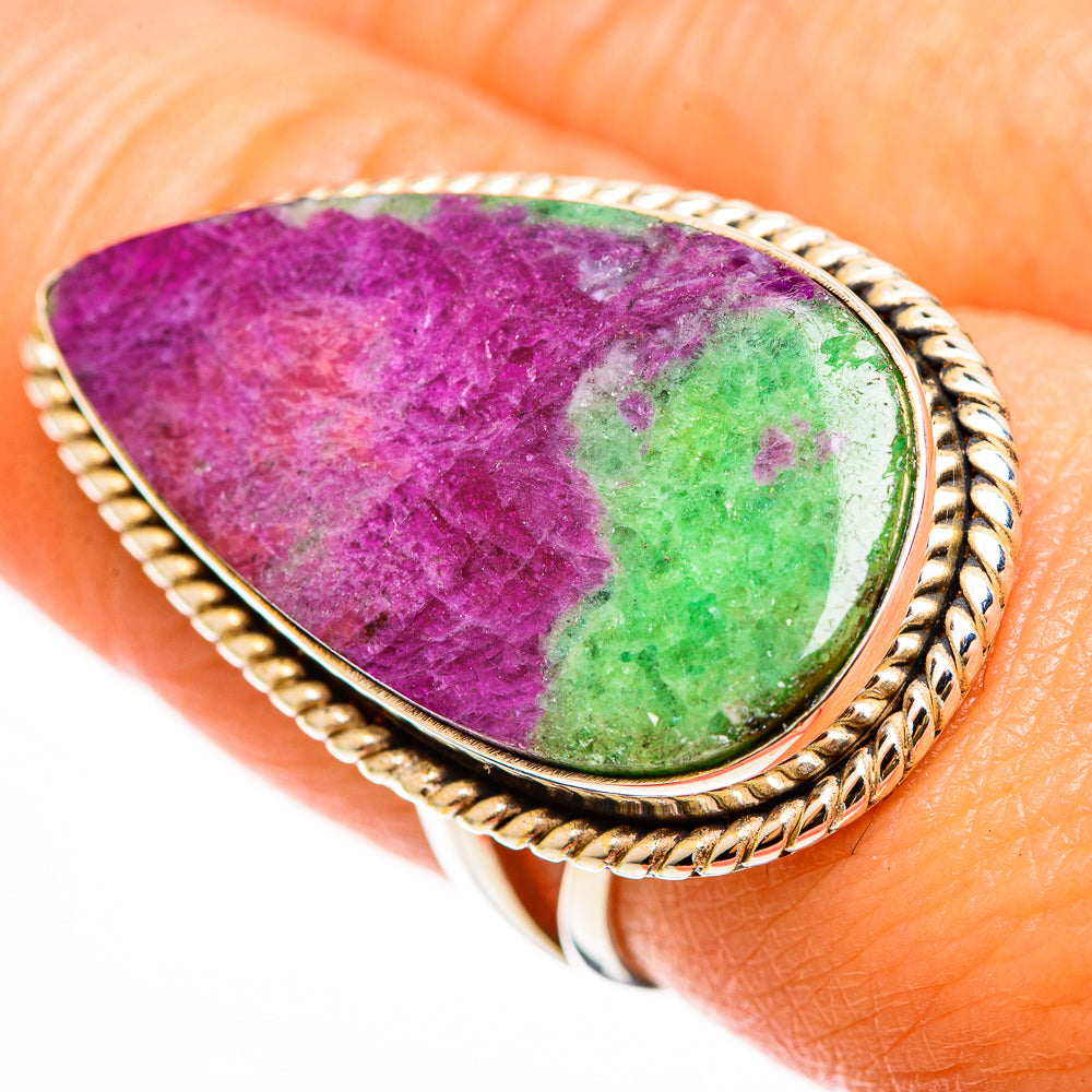 Ruby Zoisite Rings handcrafted by Anasilvercos - RING112482