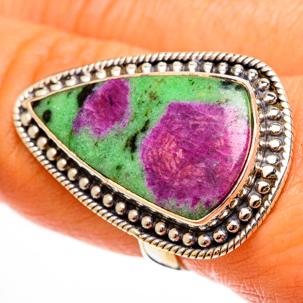 Ruby Zoisite Rings handcrafted by Anasilvercos - RING112486