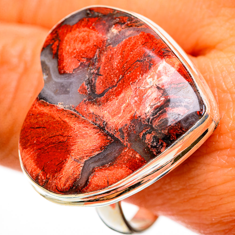Brecciated Red Jasper Rings handcrafted by Anasilvercos - RING112501