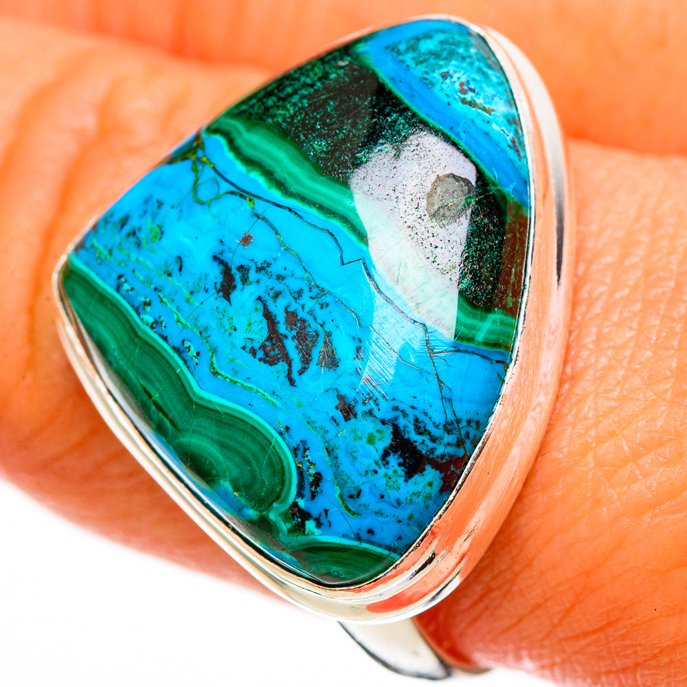 Malachite In Chrysocolla Rings handcrafted by Anasilvercos - RING112518