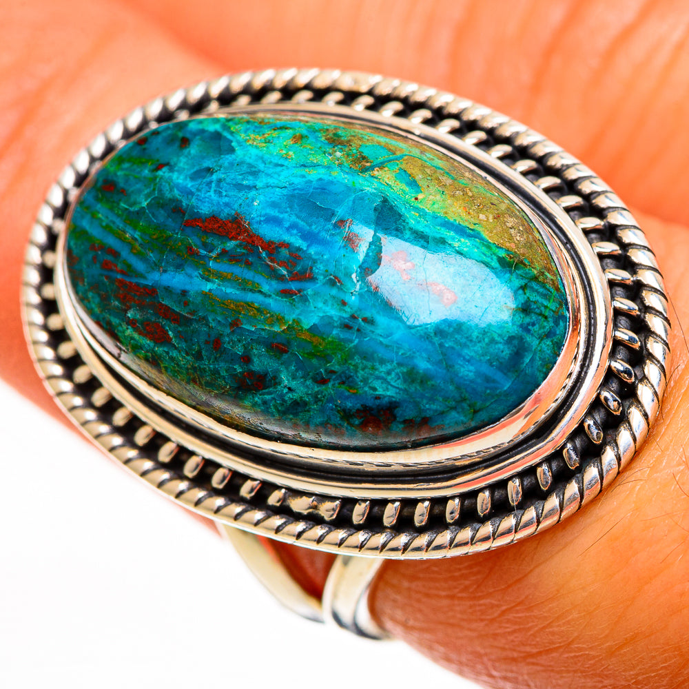 Chrysocolla Rings handcrafted by Anasilvercos - RING112519