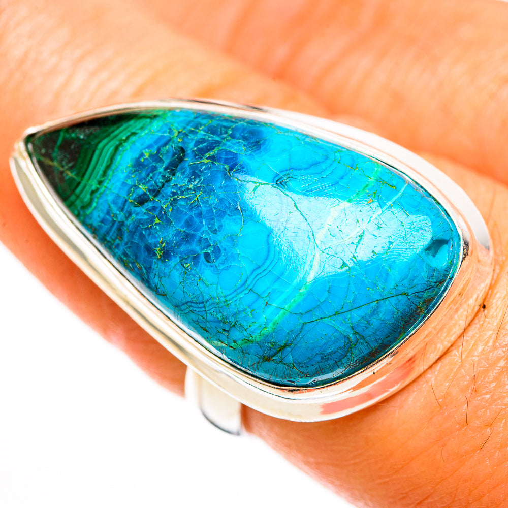 Malachite In Chrysocolla Rings handcrafted by Anasilvercos - RING112520