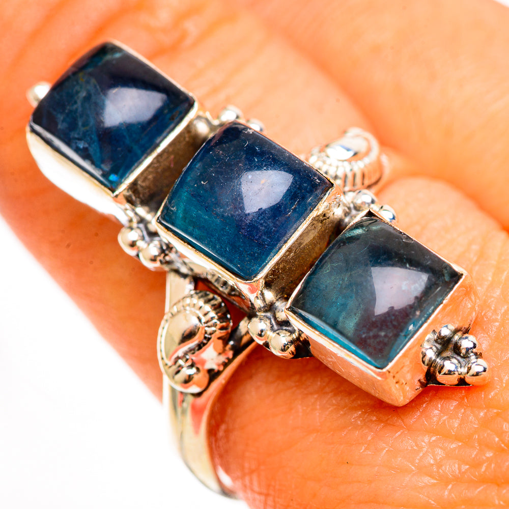 Blue Fluorite Rings handcrafted by Anasilvercos - RING112527