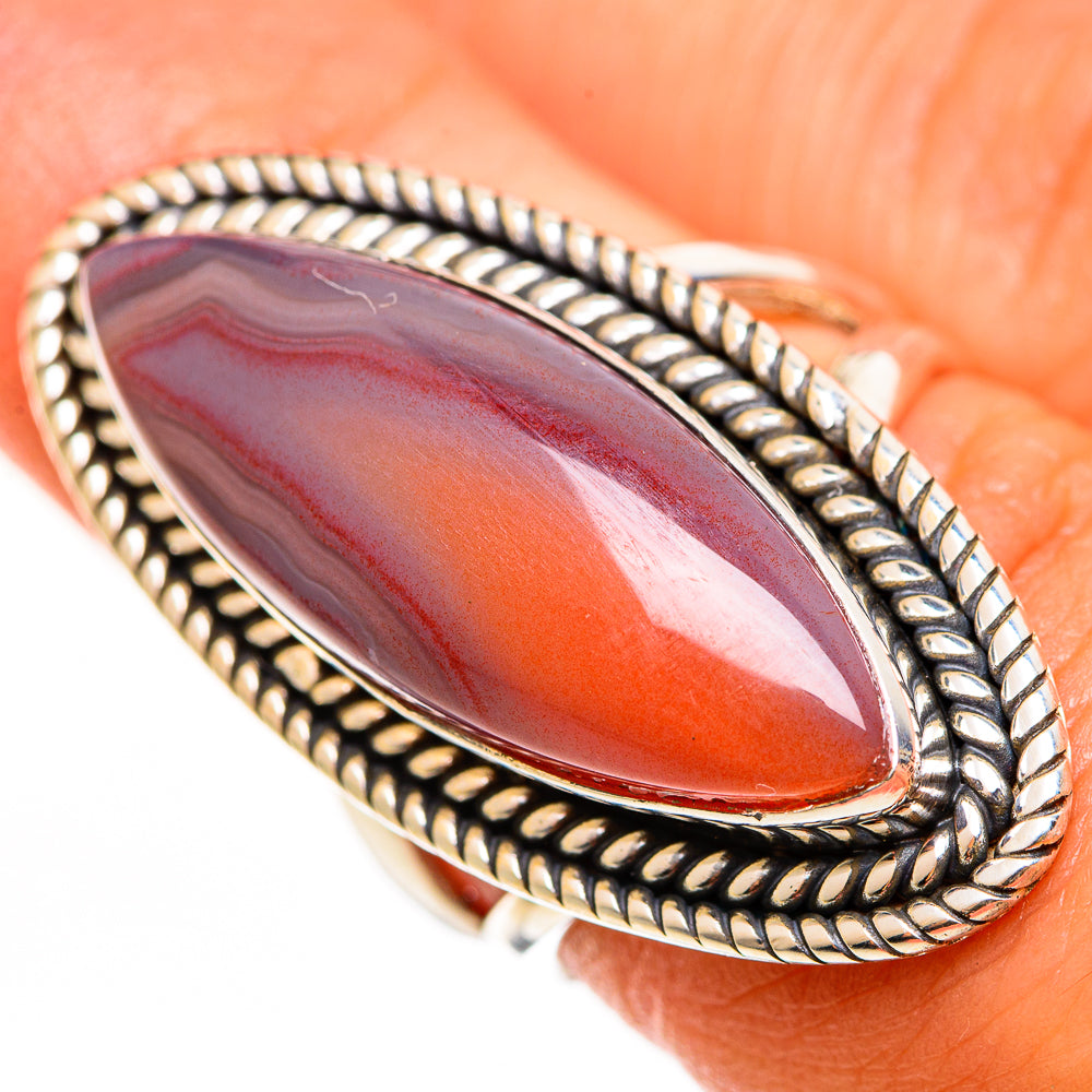 Red Botswana Agate Rings handcrafted by Anasilvercos - RING112533