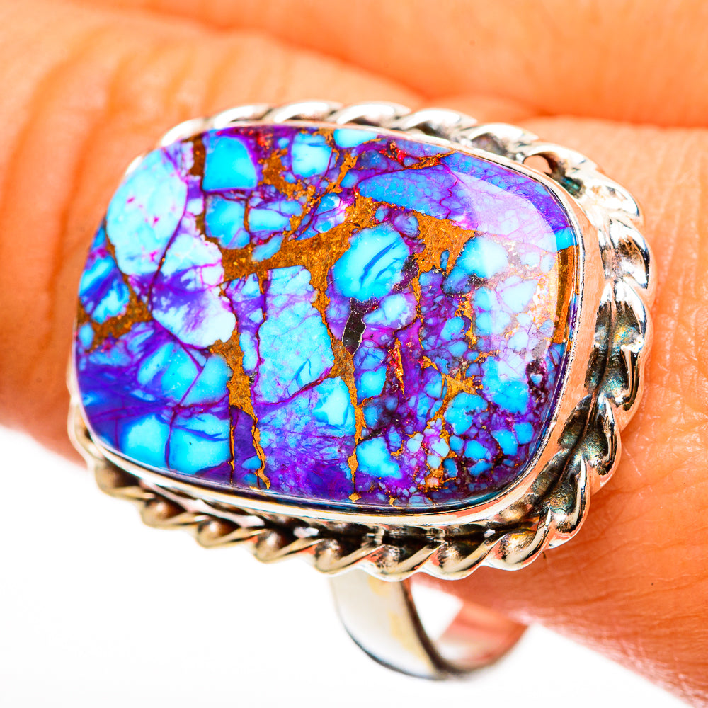 Purple Copper Composite Turquoise Rings handcrafted by Anasilvercos - RING112545
