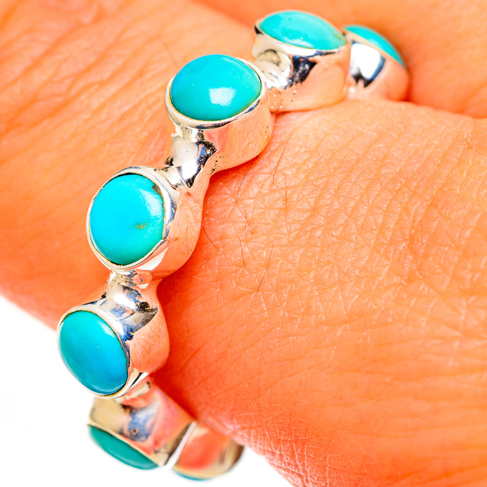 Sleeping Beauty Turquoise Rings handcrafted by Anasilvercos - RING112553
