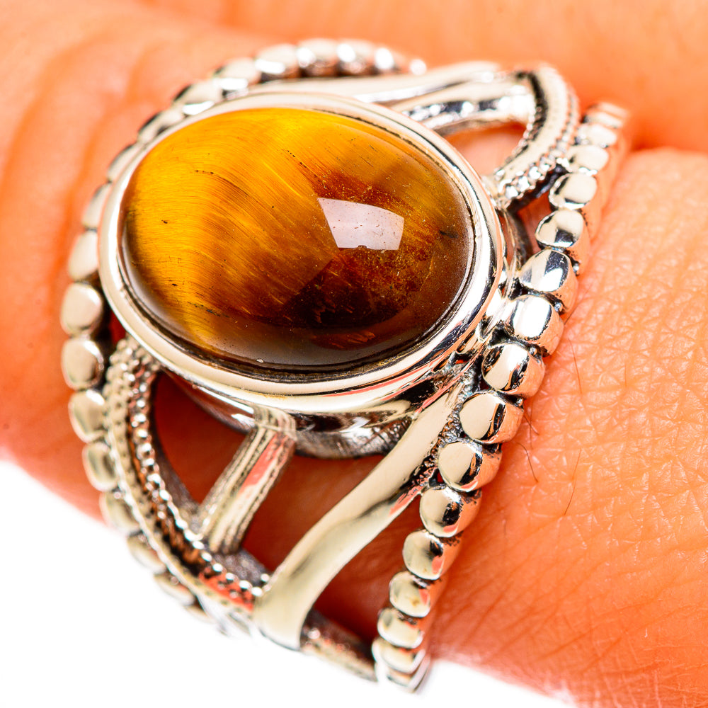 Tiger Eye Rings handcrafted by Anasilvercos - RING112559