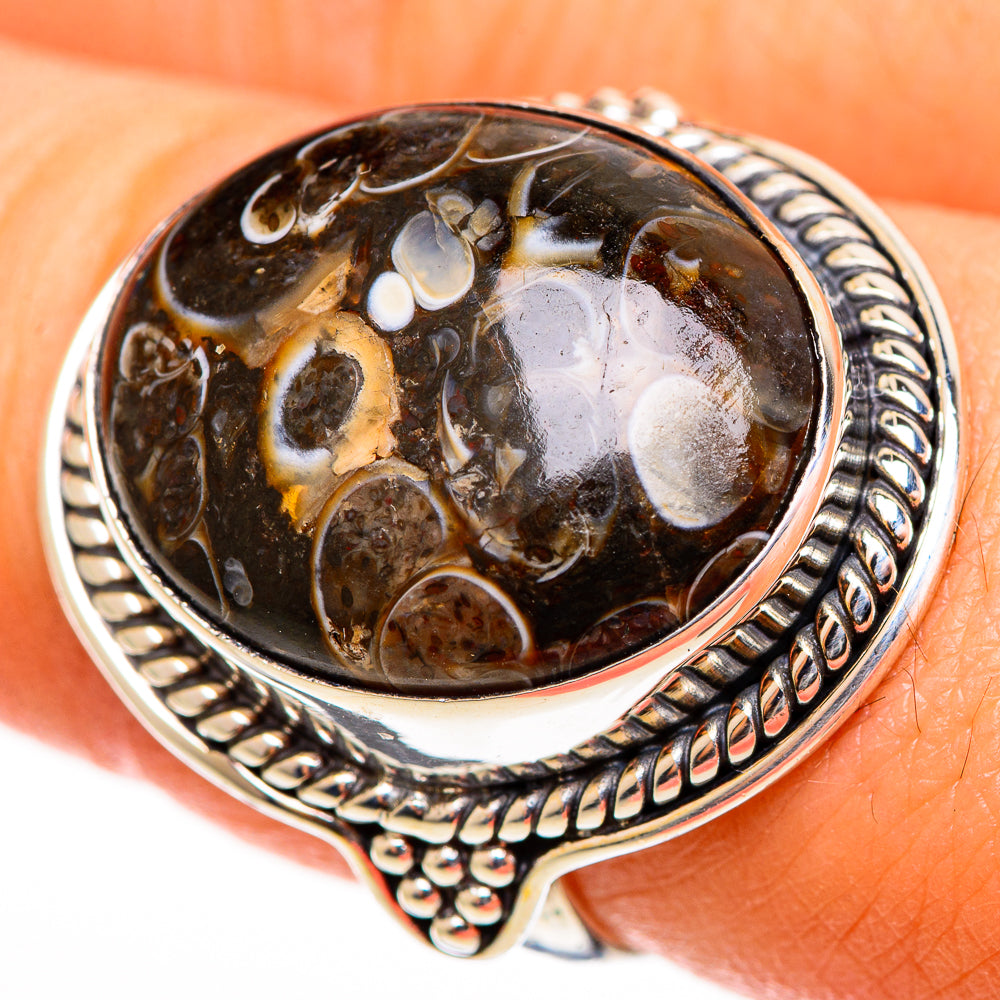Turritella Agate Rings handcrafted by Anasilvercos - RING112560