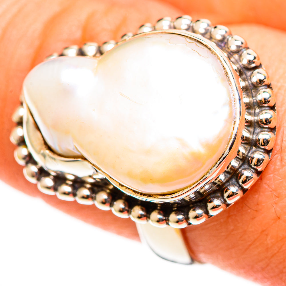 Mother Of Pearl Rings handcrafted by Anasilvercos - RING112579