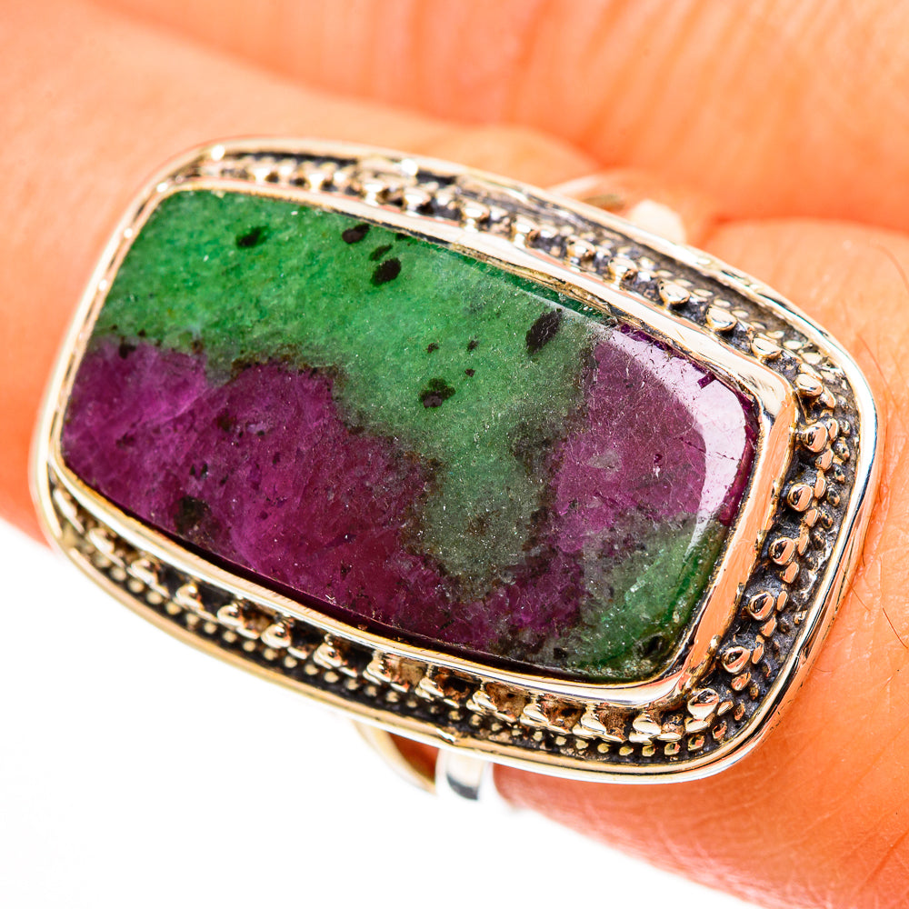 Ruby Zoisite Rings handcrafted by Anasilvercos - RING112582
