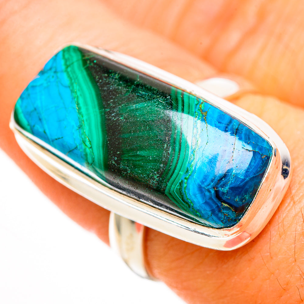Malachite In Chrysocolla Rings handcrafted by Anasilvercos - RING112583