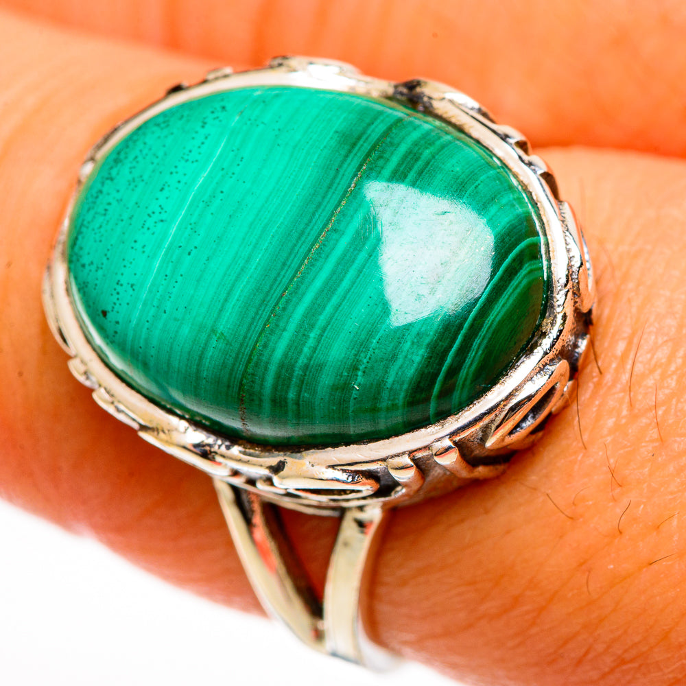 Malachite In Chrysocolla Rings handcrafted by Anasilvercos - RING112595