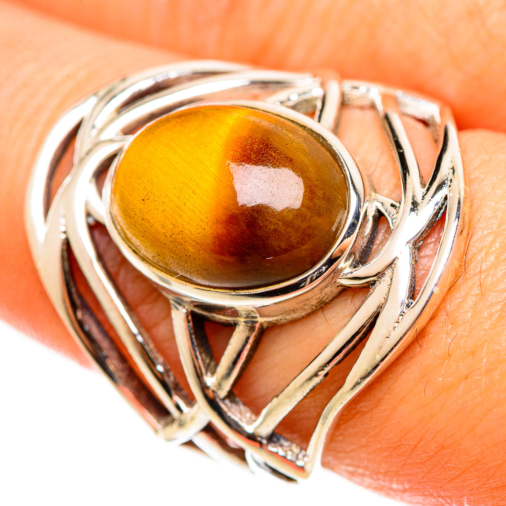 Tiger Eye Rings handcrafted by Anasilvercos - RING112599