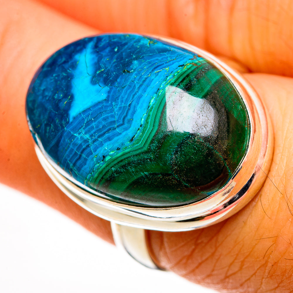Malachite In Chrysocolla Rings handcrafted by Anasilvercos - RING112618