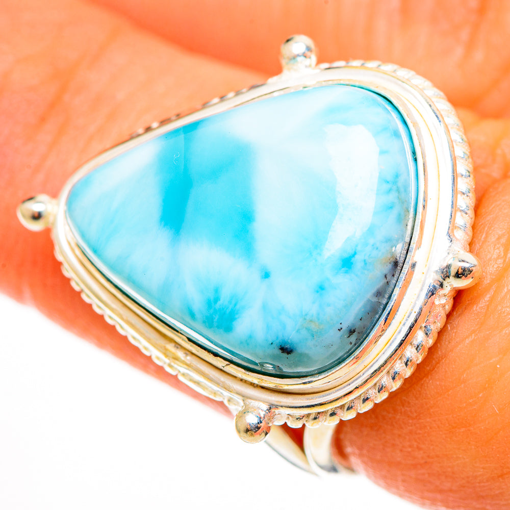 Larimar Rings handcrafted by Anasilvercos - RING112623