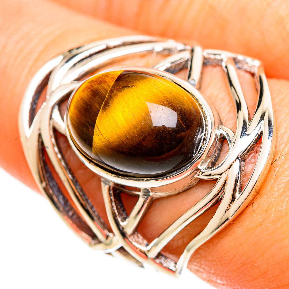 Tiger Eye Rings handcrafted by Anasilvercos - RING112630