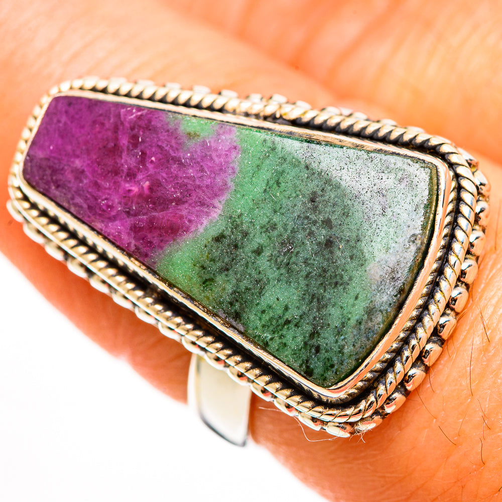 Ruby Zoisite Rings handcrafted by Anasilvercos - RING112652