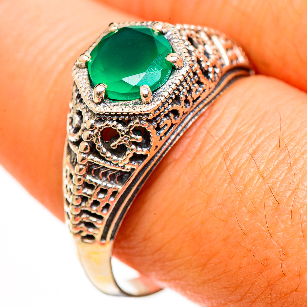 Green Onyx Rings handcrafted by Anasilvercos - RING112661