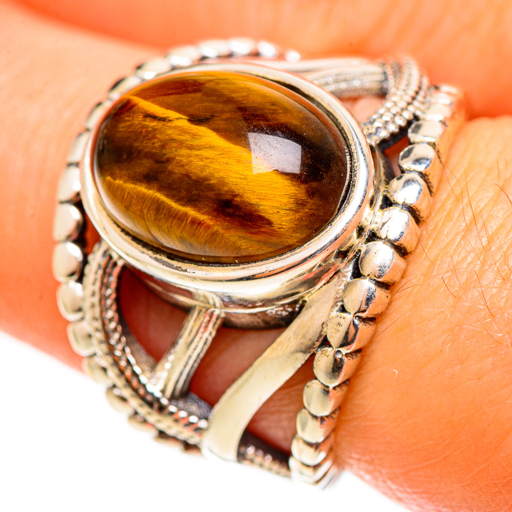 Tiger Eye Rings handcrafted by Anasilvercos - RING112667