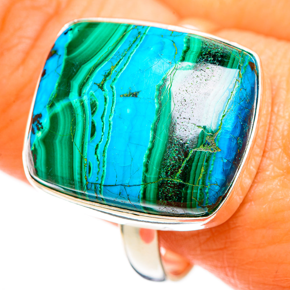 Malachite In Chrysocolla Rings handcrafted by Anasilvercos - RING112682