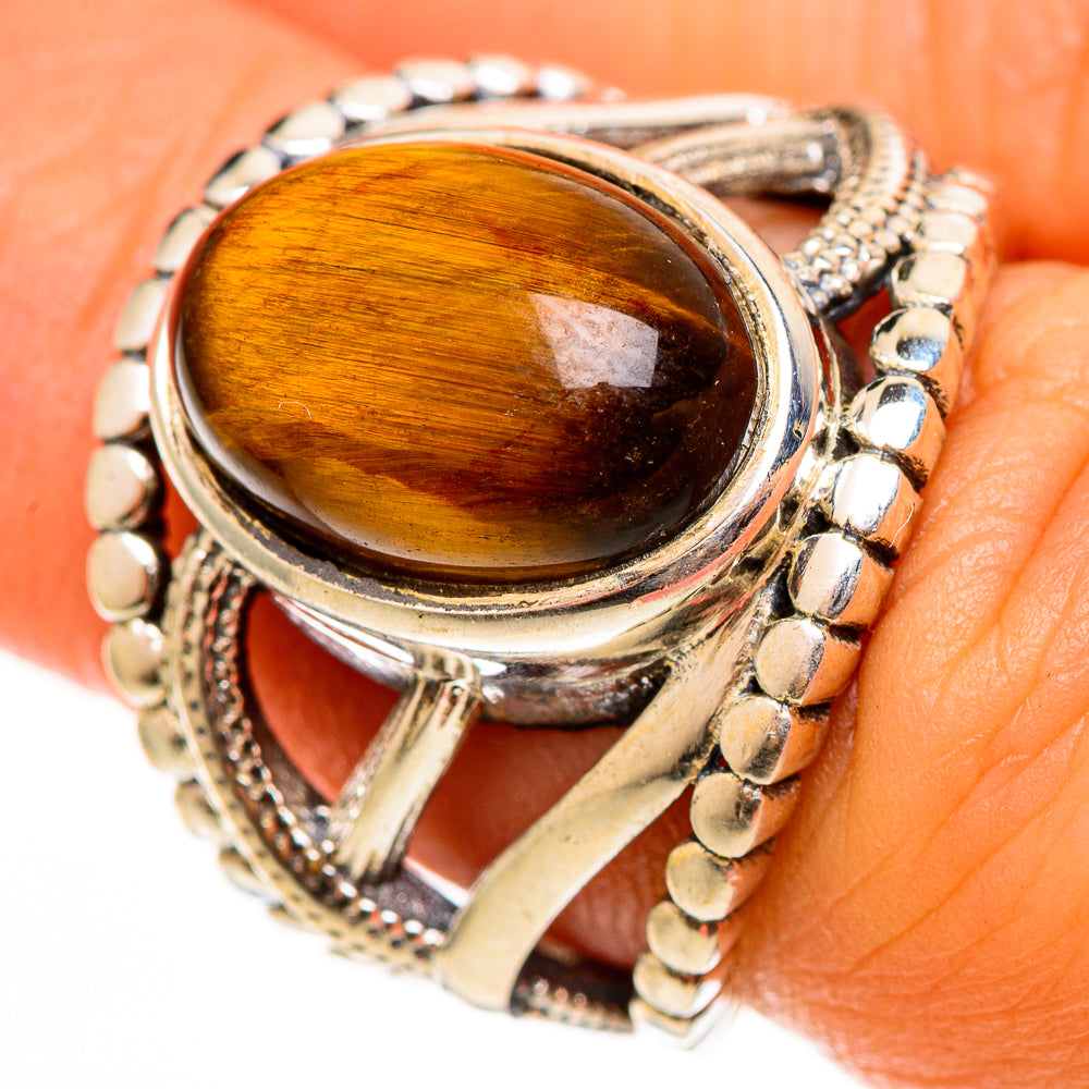 Tiger Eye Rings handcrafted by Anasilvercos - RING112698