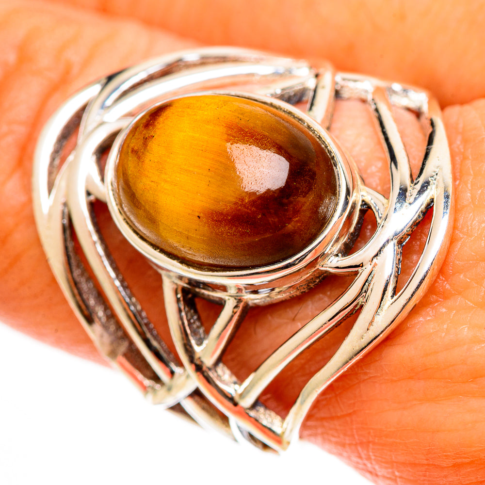 Tiger Eye Rings handcrafted by Anasilvercos - RING112700
