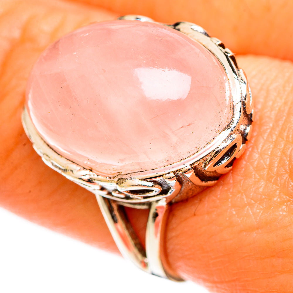 Rose Quartz Rings handcrafted by Anasilvercos - RING112701