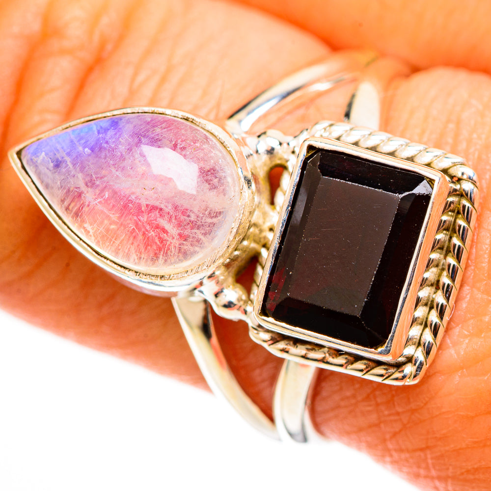 Pink Moonstone Rings handcrafted by Anasilvercos - RING112717