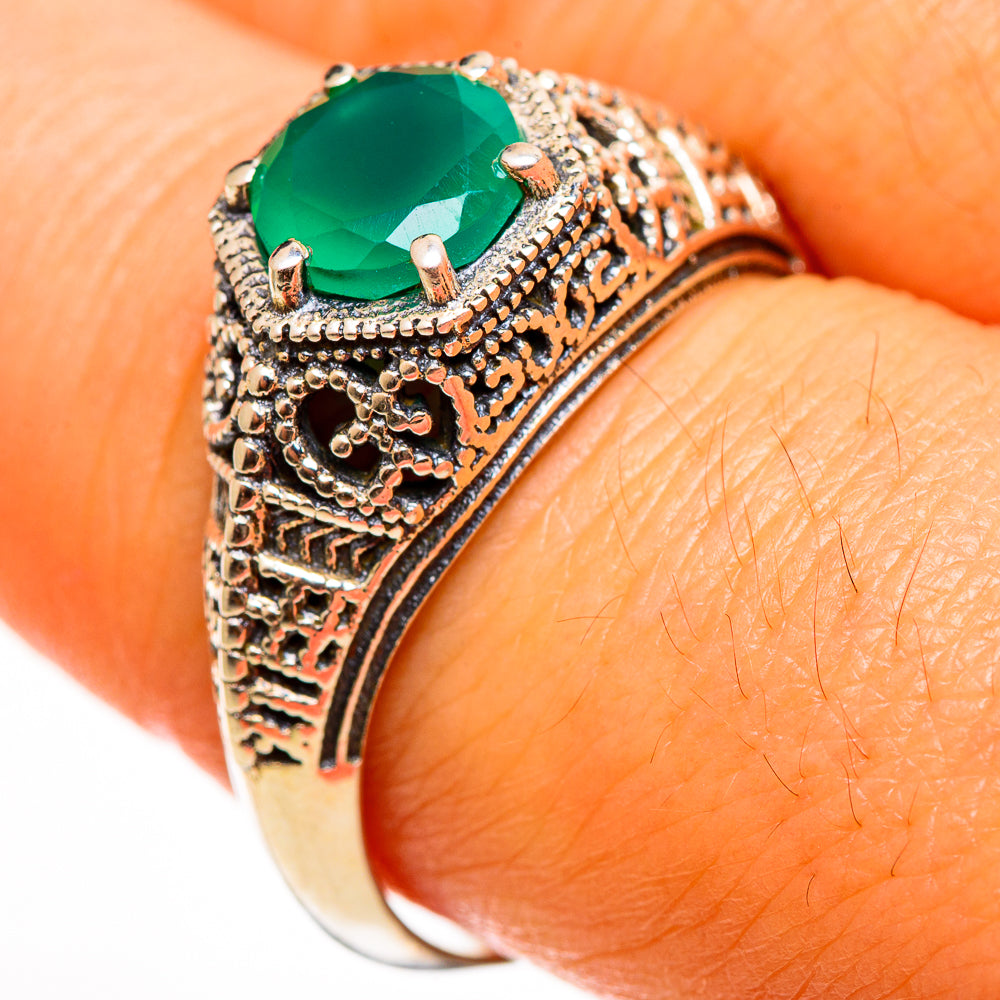 Green Onyx Rings handcrafted by Anasilvercos - RING112730