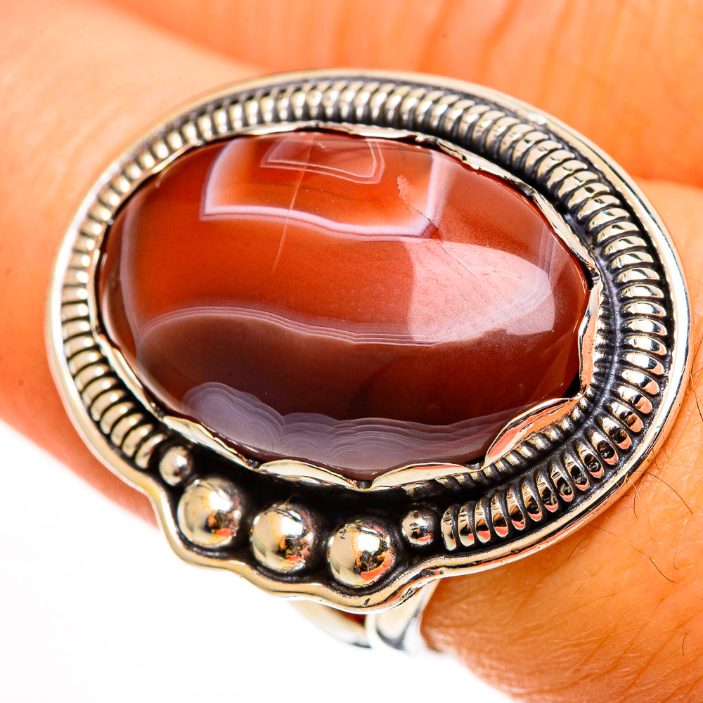 Botswana Agate Rings handcrafted by Anasilvercos - RING112735