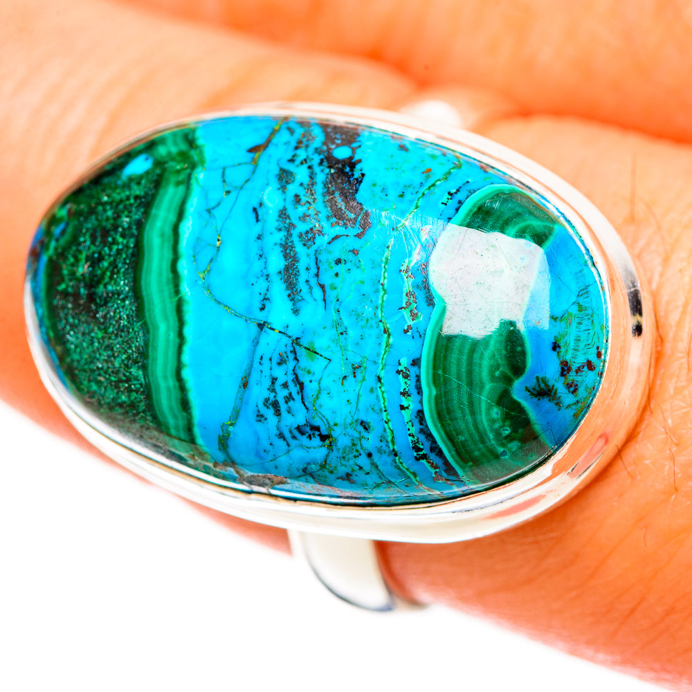 Malachite In Chrysocolla Rings handcrafted by Anasilvercos - RING112750